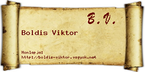 Boldis Viktor névjegykártya